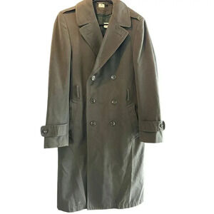 Vintage OVERCOAT MENS WOOL GABARDINE AG-44, WITH /REMOVABLE LINER Size 34L